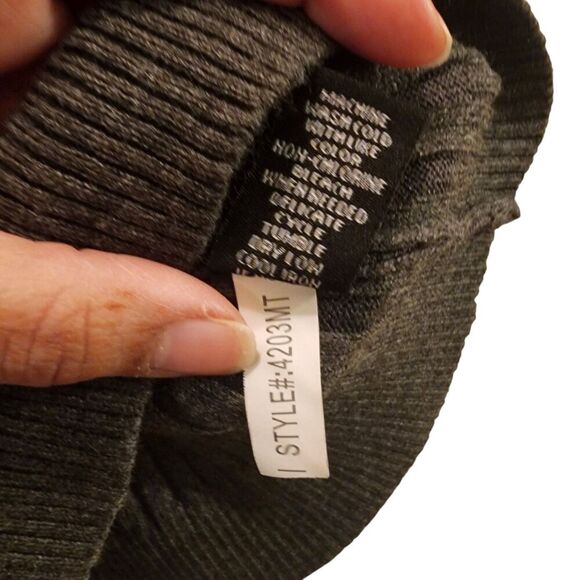 Philomena Petti Ribbed Sweater Women's XL Charcoal Gray 1/4 Zip Up Stretch Rayon - Picture 5 of 6
